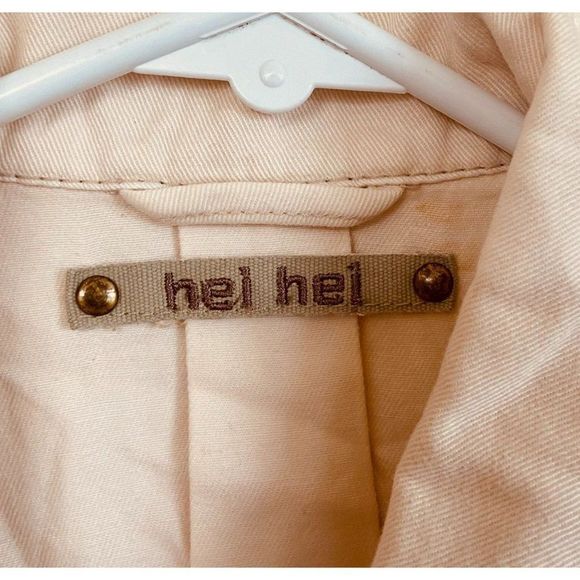 Hei Hei Anthropologie Crop Jacket Cream Three Quarter Sleeve Medium - Picture 3 of 7